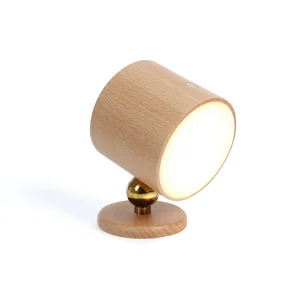 Wooden Speaker Night Light USB Rechargeable Bedside Lamp Dual Stereo Pairing Modern Home Decor Gift Design for Bedroom