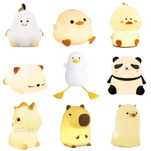 Soft Cute Duck Night Light Bedside Squishy Silicone Dimmable Rechargeable Stuffed Animal Laying Duck Lamp /Duck Light