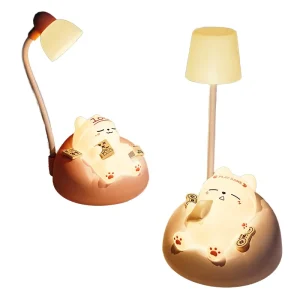 4 Colors Pretty ABS Sleeping Cat Desk Light Lamp for Gifts and Decoration Touch Warm Night Desk Living Room Bedroom Use Light